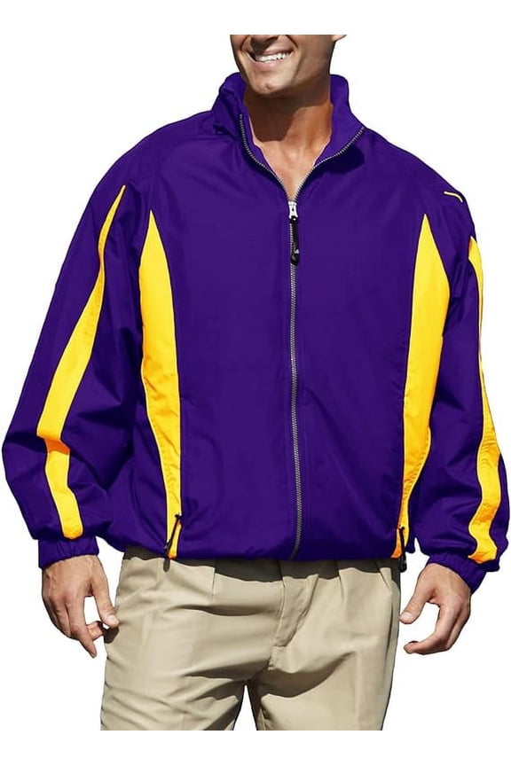 Men Phenom 833 Long-Sleeves Jacket (Purple& Gold, X-Large)