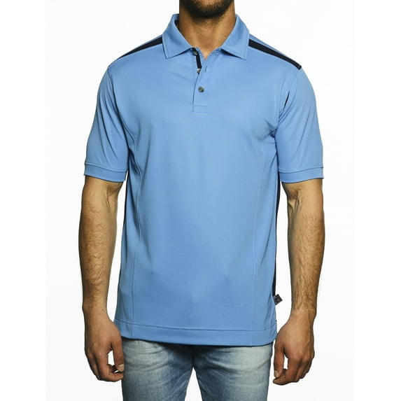 Pro Celebrity Men's CEO Polo Shirt (3X, Carolina Blue & Navy)