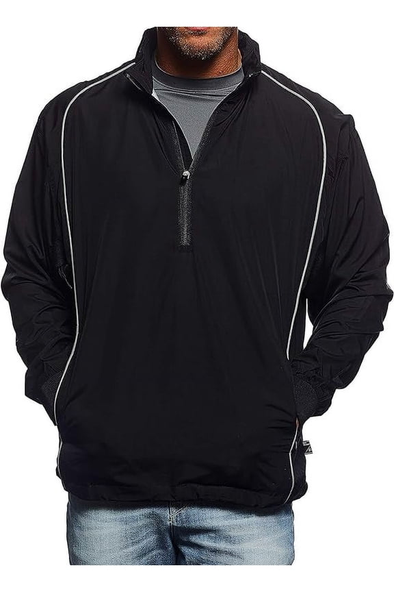 Men's G-Force Athletic Warm Up Jacket (Small, Black & White)