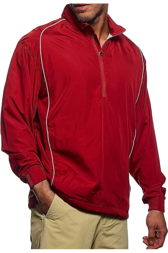 Men's G-Force Athletic Warm Up Jacket (Small, Deep Red & White)