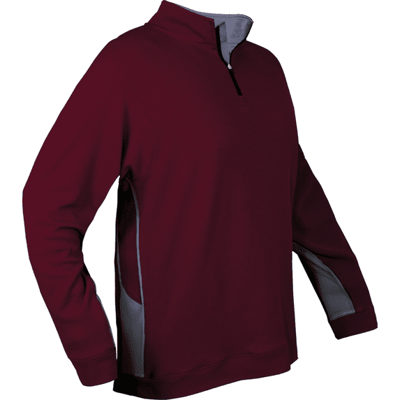 Pro Celebrity Men's Pro-Blitz Quarter-Zip Long Sleeve Pullover (2X-Large, Maroon & Graphite)