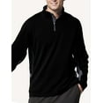thumbnail image 1 of Pro Celebrity Men's Pro-Blitz Quarter-Zip Long Sleeve Pullover (Small, Black & Graphite), 1 of 1