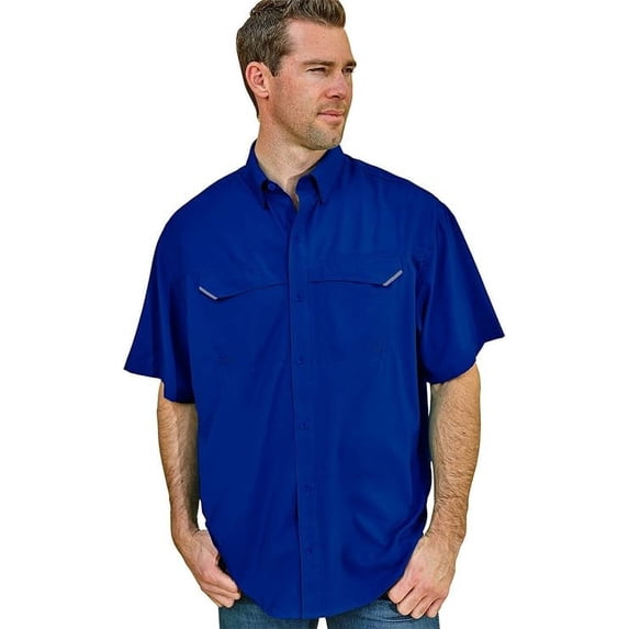 Pro Celebrity Men's Pro Fishing Outdoor Button-Down Shirt (Royal 4XL)