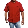 thumbnail image 1 of Pro Celebrity Men's Pro Fishing Outdoor Button-Down Shirt (Scarlet 4XL), 1 of 4