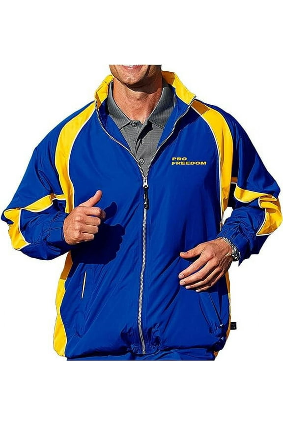 Men's Pro Freedom Warm Up Jacket (2X-Large, Royal & Gold)