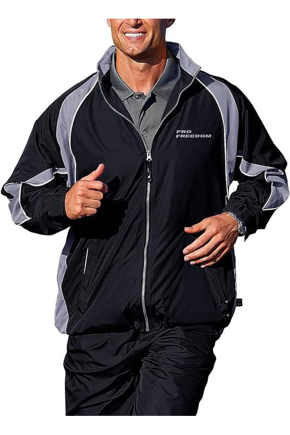 Men's Pro Freedom Warm Up Jacket (Large, Black & Graphite)