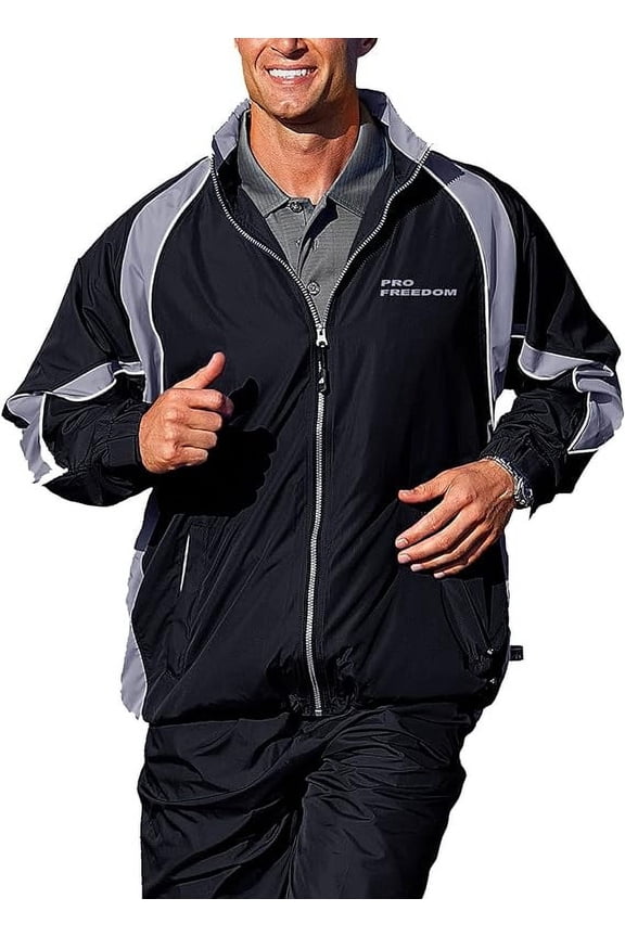 Men's Pro Freedom Warm Up Jacket (Large, Graphite & Black)