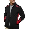 thumbnail image 1 of Pro Celebrity Men's Subzero Athletic Soft-Shell Full Zip Jacket (2X-Large, Black & Deep Red), 1 of 1