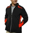 thumbnail image 1 of Pro Celebrity Men's Subzero Athletic Soft-Shell Full Zip Jacket (Large, Black & Orange), 1 of 1