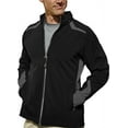 thumbnail image 1 of Pro Celebrity Men's Subzero Athletic Soft-Shell Full Zip Jacket (Small, Black & Graphite), 1 of 1