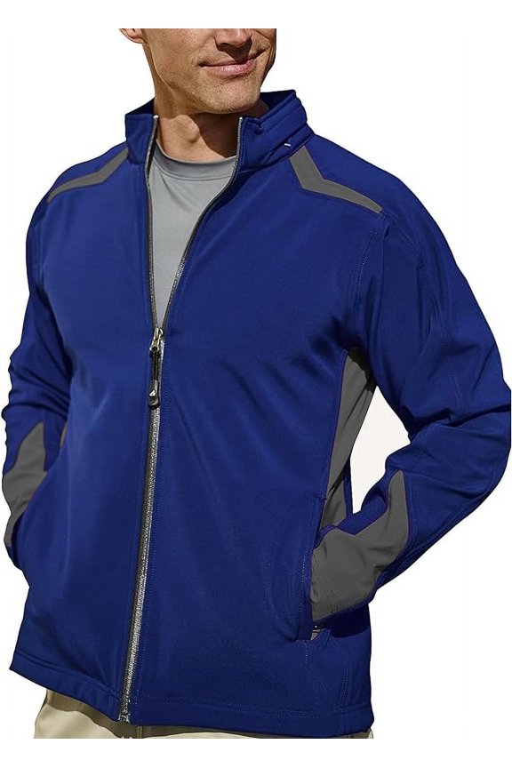 Men's Subzero Athletic Soft-Shell Full Zip Jacket (X-Large, Royal & Graphite)