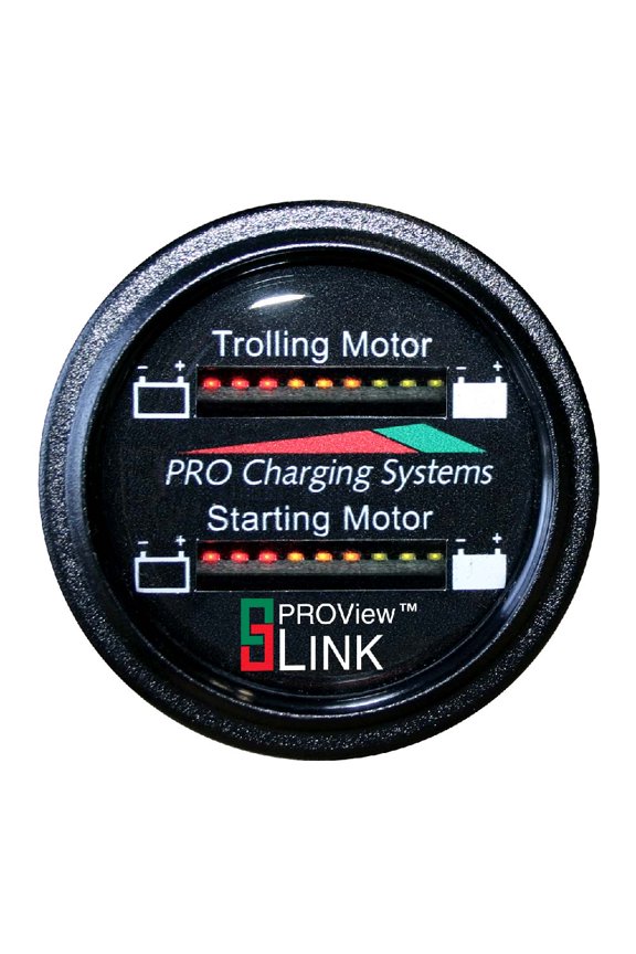 8" Black Dual Pro Battery Fuel Gauge Marine Dual Read Battery Monitor 12V and 24V System 15-Ft Battery Cable