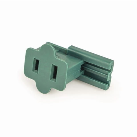 Pro Christmas Female Vampire Plug - Bag of 5 Slide-On Gilbert Plugs for Custom Cut Holiday & Christmas Lights or Extension Cords - Fits 18/2 Zip Cord - Green