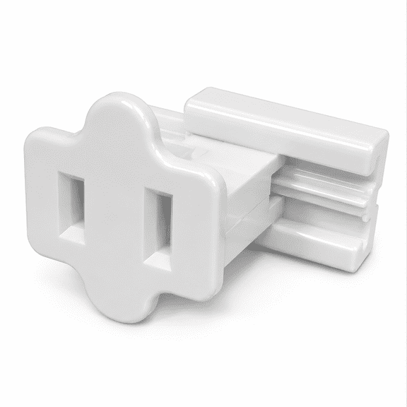 Christmas Designers Female Vampire Plug, Slide-On Gilbert Plug for 18/2 SPT-1 Zip Cord, White, 5 Pack