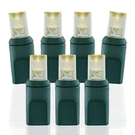 Pro Christmas LED Holiday Lights - 70 Bulbs, 23.3ft - Professional Grade Indoor Outdoor 5MM Wide Angle Conical Christmas Light Strings for Decorating Home and Outside Trees - 28K Warm White