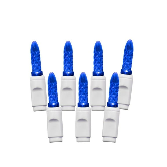 Pro Christmas LED Icicle Lights - 70 LED Bulbs, 8ft - Professional Grade Indoor Outdoor Diamond Cut, White String Hanging Icicles - Holiday Decor, House, Roofline, Window - Blue