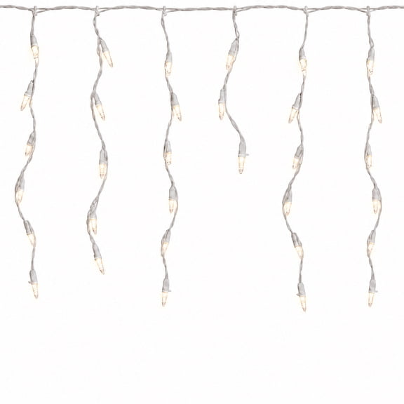 Christmas Designers M5 LED Icicle Christmas Lights, Warm White, 70 Bulbs, 8 ft 2 in, Indoor/Outdoor