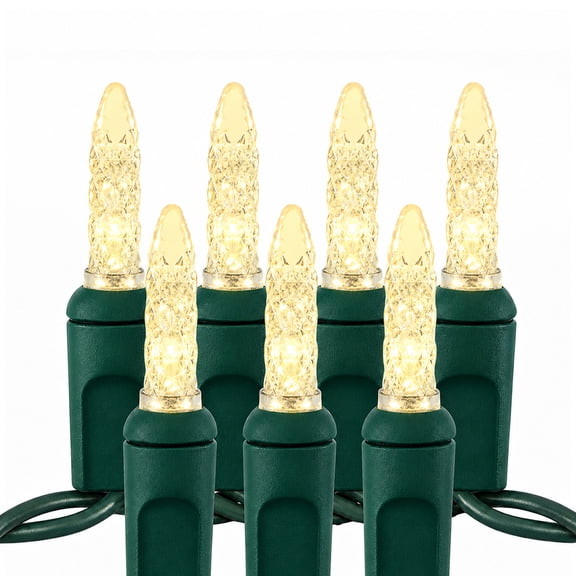 Christmas Designers M5 LED Mini Christmas Lights, Warm White, 100 Bulbs, 33.3 ft, Indoor/Outdoor