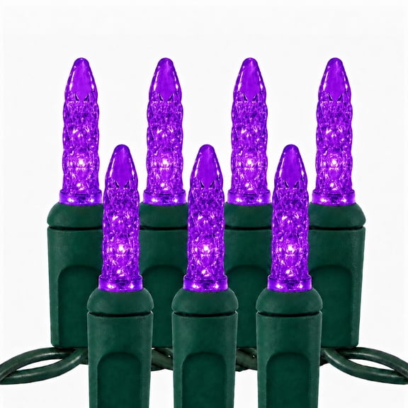 Christmas Designers M5 LED Mini Christmas Lights, Purple, 70 Bulbs, 23.3 ft, Indoor/Outdoor