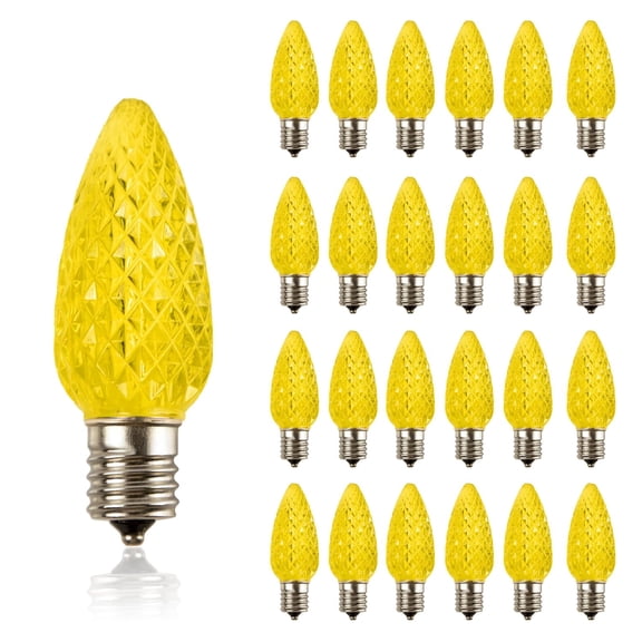 Pro Christmas C9 LED SMD Yellow Retrofit Replacement Bulbs, 25 count