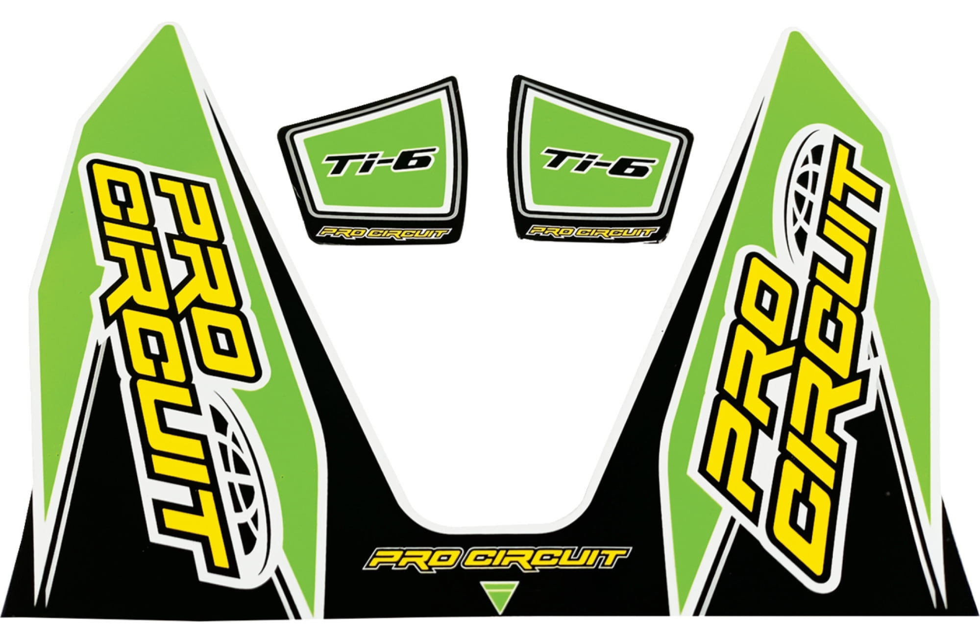 Pro Circuit Ti-6 Exhaust Muffler Green/Black Decal Sticker Kit (DC22TI6 ...