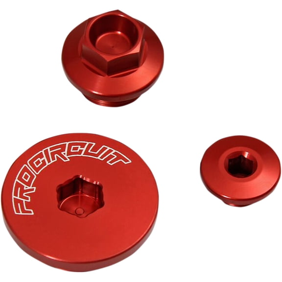 Pro Circuit Red Anodized Aluminum Engine Plug Kit 3 Plug Kit (PC4009-0001)