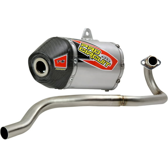 Pro Circuit T-6 Stainless Steel Full Exhaust System w/Carbon End Cap (0122011F)