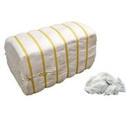 Pro-Clean Basics Premium, New Smooth Jersey White T-Shirt Rags, 100lb. bale
