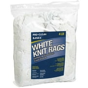 Pro-Clean Basics Premium, New Smooth Jersey White T-Shirt Rags, 4lb. Bag