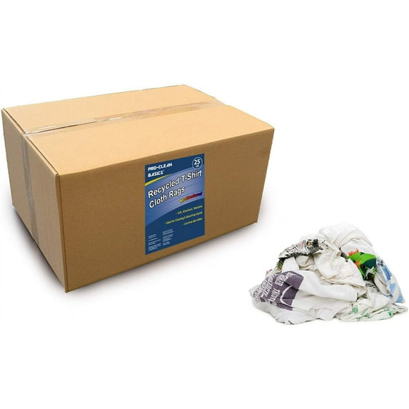 Pro-Clean Basics Reclaimed Mixed Colored T-Shirt Rags: 15 lb. Box