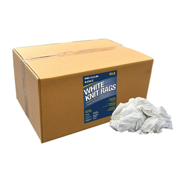 Pro-Clean Basics White T-Shirt Knits, 50lb. box