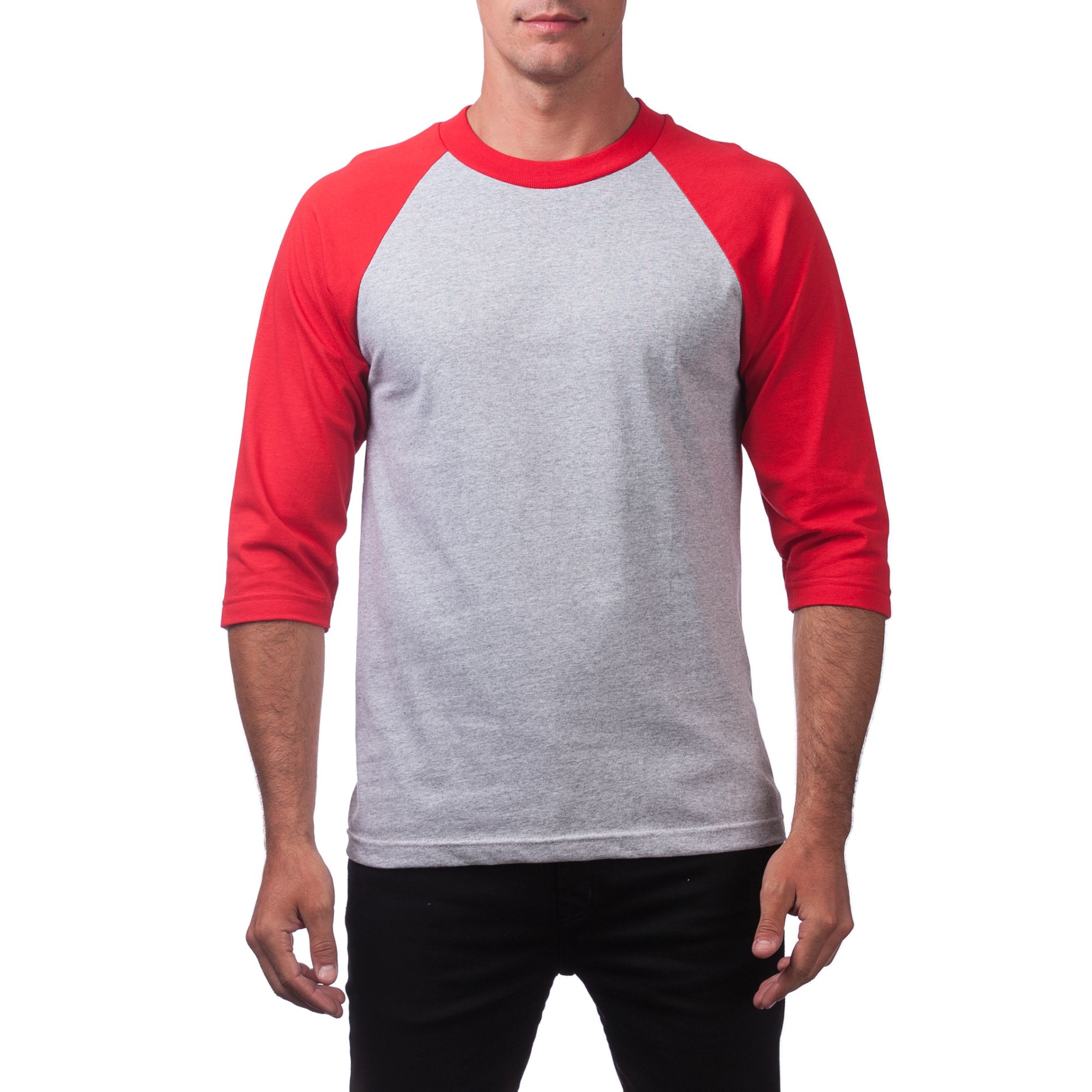 Pro Club Men's 3/4 Sleeve Crew Neck Baseball Shirt