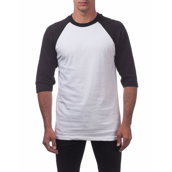 Pro Club Men's 3/4 Sleeve Crew Neck Baseball Shirt