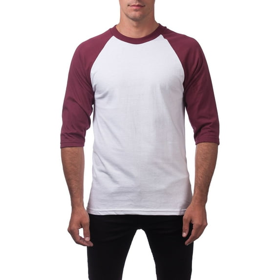 Pro Club Men's 3/4 Sleeve Crew Neck Baseball Shirt