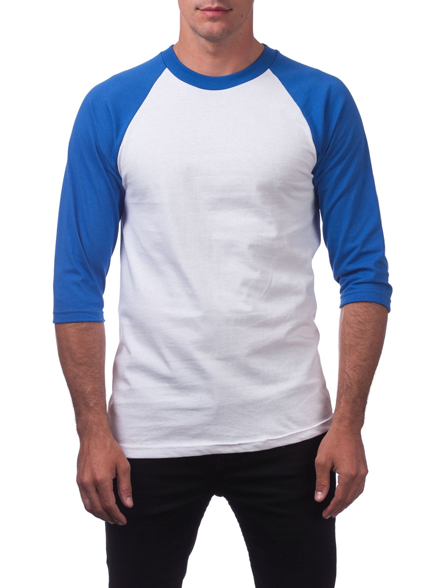 Pro Club Men's 3/4 Sleeve Crew Neck Baseball Shirt