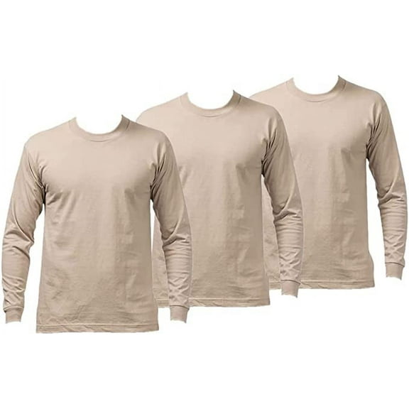 Pro Club Men's 3-Pack Heavyweight Cotton Long Sleeve Crew Neck T-Shirt