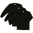 thumbnail image 1 of Pro Club Men's 3-Pack Heavyweight Cotton Long Sleeve Crew Neck T-Shirt, 1 of 4