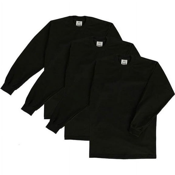 Pro Club Men's 3-Pack Heavyweight Cotton Long Sleeve Crew Neck T-Shirt