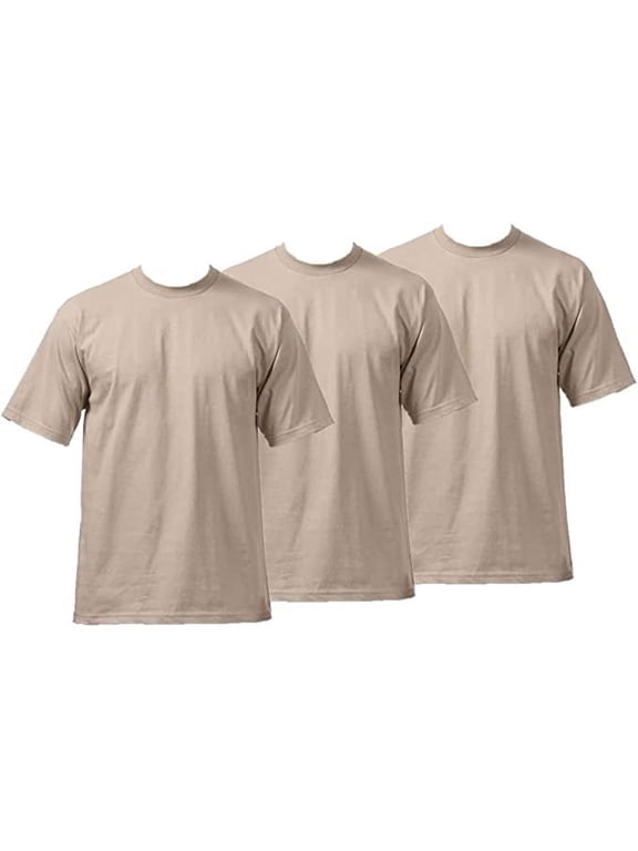 Men's 3-Pack Heavyweight Cotton Short Sleeve Crew Neck T-Shirt