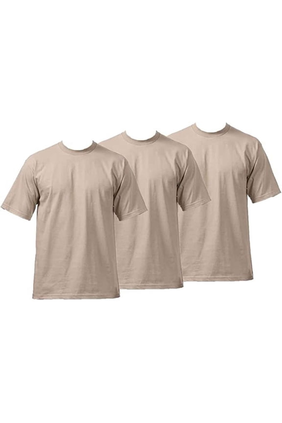 Men's 3-Pack Heavyweight Cotton Short Sleeve Crew Neck T-Shirt