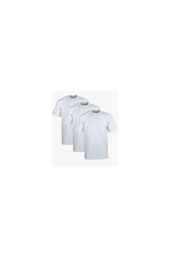 Men's 3-Pack Heavyweight Cotton Tall Short Sleeve Crew Neck T-Shirt (Size LG - White)