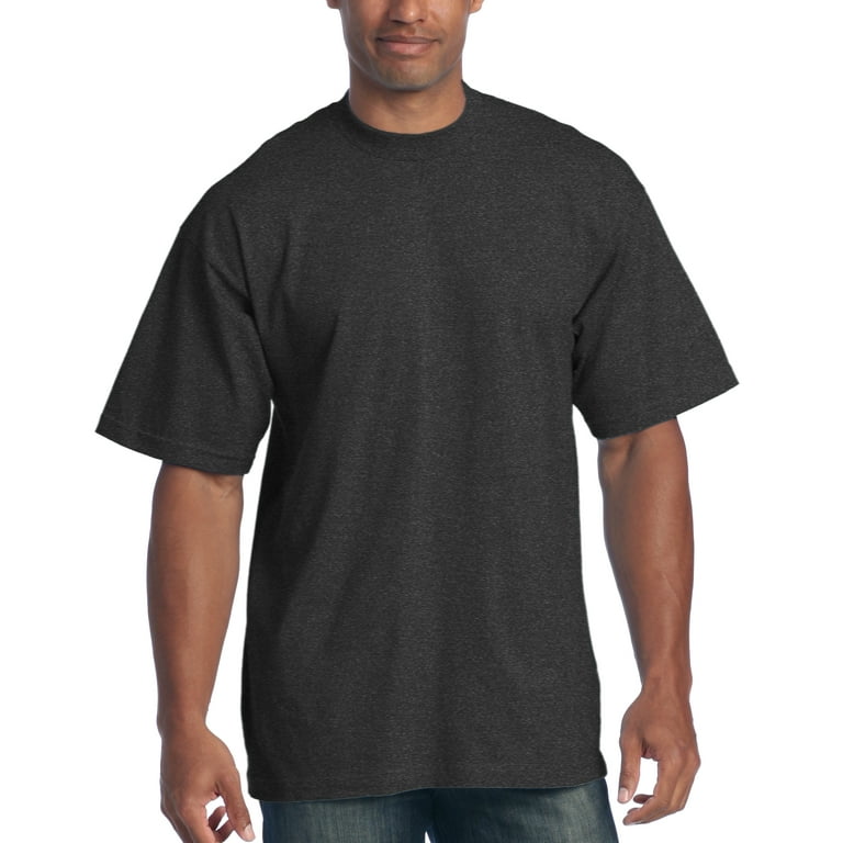 Pro Club Men s Comfortable Everyday Wear Heavyweight Durable 6.5 oz Cotton Short Sleeve T Shirt XL Tall Charcoal Walmart