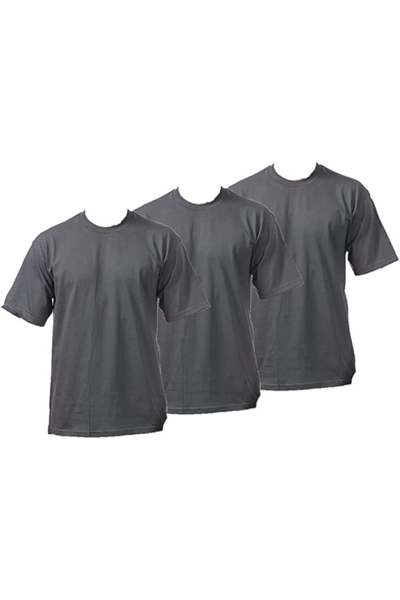 Men's Heavyweight Cotton Short Sleeve Crew Neck T-Shirt, Graphite, 4XL-Tall