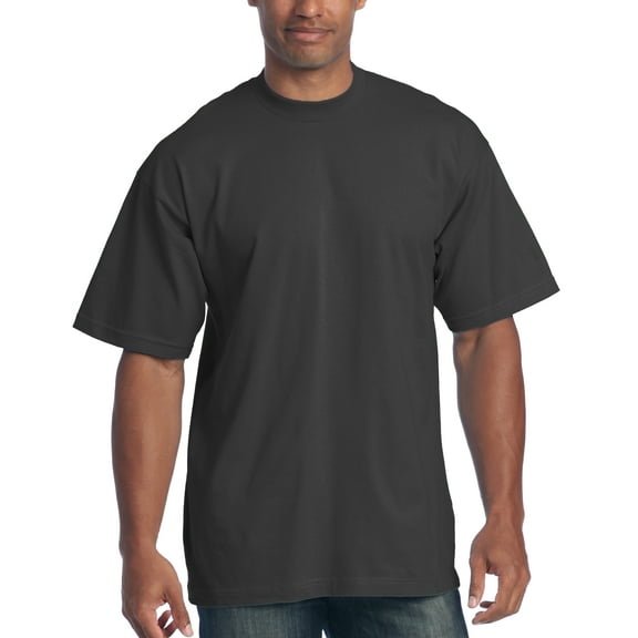 Pro Club Men's Heavyweight Cotton Short Sleeve Crew Neck T-Shirt, Graphite, 5X-Large