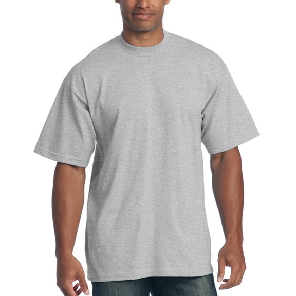 Pro Club Men's 6.5 oz Heavyweight Cotton Short Sleeve T-Shirt, Heather Gray, 2X-Tall