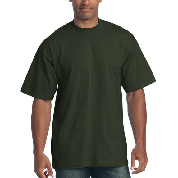 Pro Club Men's 6.5 oz Heavyweight Cotton Short Sleeve T-Shirt, Olive, 4X-Large