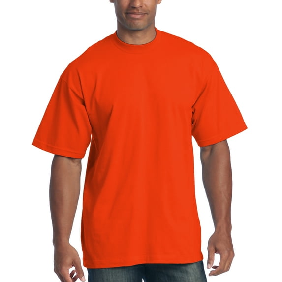 Pro Club Men's 6.5 oz Heavyweight Cotton Short Sleeve T-Shirt, Orange, 4X-Large