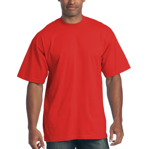 Pro Club Men's 6.5 oz Heavyweight Cotton Short Sleeve T-Shirt, Red, Large