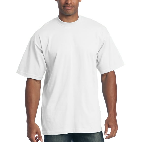 Pro Club Men's 6.5 oz Heavyweight Cotton Short Sleeve T-Shirt, White, 5X-Tall