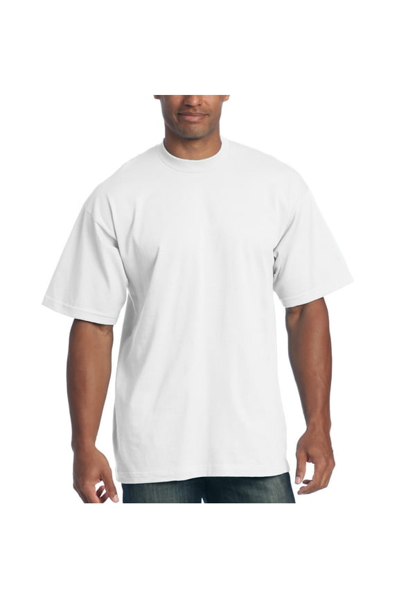 Men's 6.5 oz Heavyweight Cotton Short Sleeve T-Shirt, White, 5X-Tall